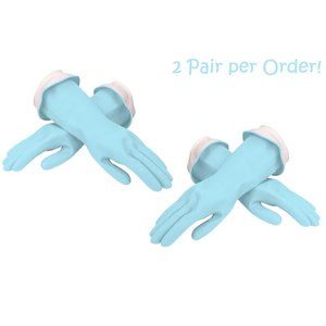 2pr Casabella WaterBlock Double Cuff Latex Cleaning Dishwashing Gloves, Large